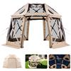 VEVOR Tendone Pieghevole Gazebo da Giardino a 13 Lati, da 3,6 x 3,6 m con Parte Superiore Rimovibile e Borsa per il Trasporto, Montaggio Rapido, Riparo dal Sole Fino a 10 Persone, Beige
