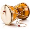 The Great Indian Bazaar Global Village Bazaar, Damaru popolare indiano classico in legno e pelle fatto a mano, tamburo a mano, set di percussioni, collezione decorativa, mondo musicale, strumenti musicali, Giallo, 15 cm