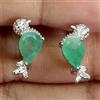 Egemdiamond Orecchini In Argento Sterling 925 Perla Verde 7x5mm Gioiello In Pietra Naturale