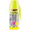 BIC Megatubo Set Penne a Sfera Colorate Cristal Original (Punta 1mm) Cristal Fun