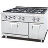 Ristoattrezzature Modello: 7400,Cucina professionale a Gas 6 fuochi con forno a Gas S/70 120x70 cm