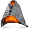 HomeShopXL Coperta riscaldata USB - Coperta elettrica con 3 impostazioni di calore - 150 X 80 cm - 40-52 °C - Morbido poliestere e microfibra - Lavabile - Grigio - 10 W - Alimentazione USB [DA01204].