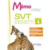 Bordas Editions Mémo Collège SVT Cycle 4: Cahier de l'élève