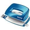 Leitz Mini Perforatore, Capacità fino a 10 Fogli, Barra di Selezione del Formato, Metallo, Gamma WOW, Box, Blu