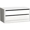 duehome Cassettiera armadio a due cassetti, mobile ausiliario portaoggetti camera da letto, modello Lara, colore bianco, dimensioni: 77 cm (lunghezza) x 36 cm (altezza) x 45 cm (fondo)