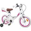 HGKMBRY Bicicletta da 12 pollici, telaio in acciaio, rosa chiaro