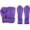 Playwell PMA Twin Tigers Muay Thai (kickboxing) - Set di guantoni da boxe e parastinchi, misura 226,8 g, colore: viola