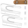 Yurosuis Supporto da Parete per Surf 2 Pezzi Acrilico Orizzontale Galleggiante | Espositore a Parete per Tavole da Surf per Snowboard Skateboard Garage Soggiorno Camera Lettera
