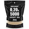 ADCSHOP 5000 Pallini Softair 0,20 g 6mm 1kg per AEG, Gas, CO2 e Molla