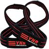 YNR Young & Relentless YNR GRIP - Premium Figure 8 cinghie per sollevamento pesi (vendute in coppia) (nero - rosso)