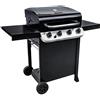 Charbroil Char-Broil Barbecue a Gas Convective 410 B con Griglie in Ghisa | Ideale per +6 persone, 4 Bruciatori in acciaio inox, Accensione elettronica, Termometro nel coperchio, Ripiani laterali