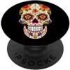 Sugar Skull Funny Dia De Los Muertos Des Halloween Fiori Sugar Skull Funny Dia De Los Muertos PopSockets PopGrip Adesivo