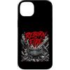 Occult Phoenix Cauldron Skull Heavymetal Custodia per iPhone 14 Plus Reborn Fire Heavymetal Phoenix Calderone Teschi