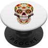 Sugar Skull Funny Dia De Los Muertos Des Dia De Los Muertos Sugar Skull Halloween Fiori Divertente PopSockets PopGrip Adesivo