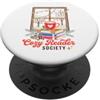 Christmas Book Club Cozy Reader Society Christmas Book Lover Winter Reading PopSockets PopGrip Adesivo
