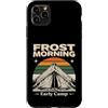 Winter Camping Morning Retro Custodia per iPhone 11 Pro Max Tenda Scena Gelo Mattina Campo Primo