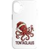 Tentaclaus - Octopus Christmas Apparel & Custodia per iPhone 16 Plus Octopus - Cappello da Babbo Natale in Tentaclaus