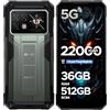 DOOGEE Blade 20 Turbo Rugged Smartphone 5G, 6,6 32GB + 256GB/TF 2TB Smartphone, 10300mAh/33W, Dimensity 7050 Telefono Indistruttibile, Android 15 Celluare Antiurto,50MP/5G Dual SIM/IP68/OTG/Face ID