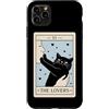 Funny Black Cat Tarot Card The Lovers Ca Custodia per iPhone 11 Pro Max The Lovers Tarocco Carta Black Cat Lover Halloween Strega