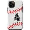 Baseball Phone Accessories & Home Decora Custodia per iPhone 11 Pro Baseball Player #4 Back No 4 Baseball Pit Design Sports