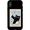 Funny Black Cat Tarot Card The Lovers Ca Custodia per iPhone X/XS The Lovers Tarocco Carta Black Cat Lover Halloween Strega
