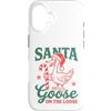 Funny Sarcastic Christmas Custodia per iPhone 16 Santa Goose On The Loose Funny Christmas Goose Lover
