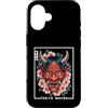 Japanese Oni Mask Aesthetic By TOKYO WAV Custodia per iPhone 16 Maschera Yokai Oni giapponese del demone del diavolo Hannya con fiori di ciliegio