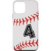 Baseball Phone Accessories & Home Decora Custodia per iPhone 12 mini Baseball Player #4 Back No 4 Baseball Pit Design Sports