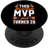 Retro Birthday Party Supply for Basketba Questo MVP di basket ha appena compiuto 20 Festa di compleanno di un anno PopSockets PopGrip Adesivo