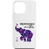 Alzheimer Ribbon Memory Support Walk Des Custodia per iPhone 13 Pro Max Alzheimer's Awareness Nastro Viola Elefante Floreale Donne