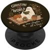 Cute Ghost Halloween Ghost Reading Book Lover Fall Halloween Reader PopSockets PopGrip Adesivo