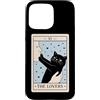 Funny Black Cat Tarot Card The Lovers Ca Custodia per iPhone 15 Pro Max The Lovers Tarocco Carta Amante Gatto Strega Halloween Divertente