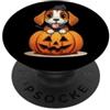 Spooky Beagle Halloween Beagle Dog Witch Hat zucca divertente Halloween PopSockets PopGrip Adesivo