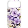 White Violet Purple Lavender Lilac Flora Custodia per iPhone 17 Pro Max Fiori botanici floreali bianchi viola viola lavanda lilla