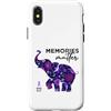 Alzheimer Ribbon Memory Support Walk Des Custodia per iPhone X/XS Alzheimer's Awareness Nastro Viola Elefante Floreale Donne