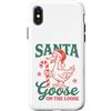 Funny Sarcastic Christmas Custodia per iPhone X/XS Santa Goose On The Loose Funny Christmas Goose Lover