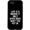 Positive Vibes Reflection Lessons Custodia per iPhone SE (2020) / 7/8 la vita è uno specchio che restituisce solo ciò che metti