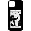 Funny Black Cat Tarot Card The Lovers Ca Custodia per iPhone 14 Plus The Lovers Tarocco Carta Black Cat Lover Halloween Strega