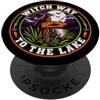 Witch Way To The Lake pesca Halloween Witch Way To The Lake stemma pesca Halloween divertente PopSockets PopGrip Adesivo