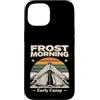 Winter Camping Morning Retro Custodia per iPhone 15 Tenda Scena Gelo Mattina Campo Primo
