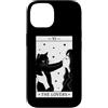 Funny Black Cat Tarot Card The Lovers Ca Custodia per iPhone 14 The Lovers Tarocco Carta Black Cat Lover Halloween Strega