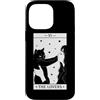 Funny Black Cat Tarot Card The Lovers Ca Custodia per iPhone 14 Pro Max The Lovers Tarocco Carta Black Cat Lover Halloween Strega