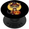 Spooky Cat Apparel Spettrale gatto zucca divertente Halloween Purrr Evil PopSockets PopGrip Adesivo