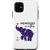 Alzheimer Ribbon Memory Support Walk Des Custodia per iPhone 11 Alzheimer's Awareness Nastro Viola Elefante Floreale Donne