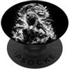 Artistic Wilderness Leone rudente come ritratto in stile disegno nero bianco PopSockets PopGrip Adesivo