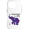 Alzheimer Ribbon Memory Support Walk Des Custodia per iPhone 16 Pro Alzheimer's Awareness Nastro Viola Elefante Floreale Donne