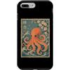 Asian Octopus Cherry Blossom Sea Life Ja Custodia per iPhone 7 Plus/8 Plus Arte in legno di Sakura con fiori di ciliegio e polpo giapponese