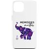 Alzheimer Ribbon Memory Support Walk Des Custodia per iPhone 13 Alzheimer's Awareness Nastro Viola Elefante Floreale Donne