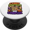 Boo Time Designs Le strategie di caramelle sono complesse mappe di dolcetto o scherzetto di Halloween PopSockets PopGrip Adesivo