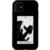 Funny Black Cat Tarot Card The Lovers Ca Custodia per iPhone 11 The Lovers Tarocco Carta Umorismo Gatto Kitty Halloween Cat Owner